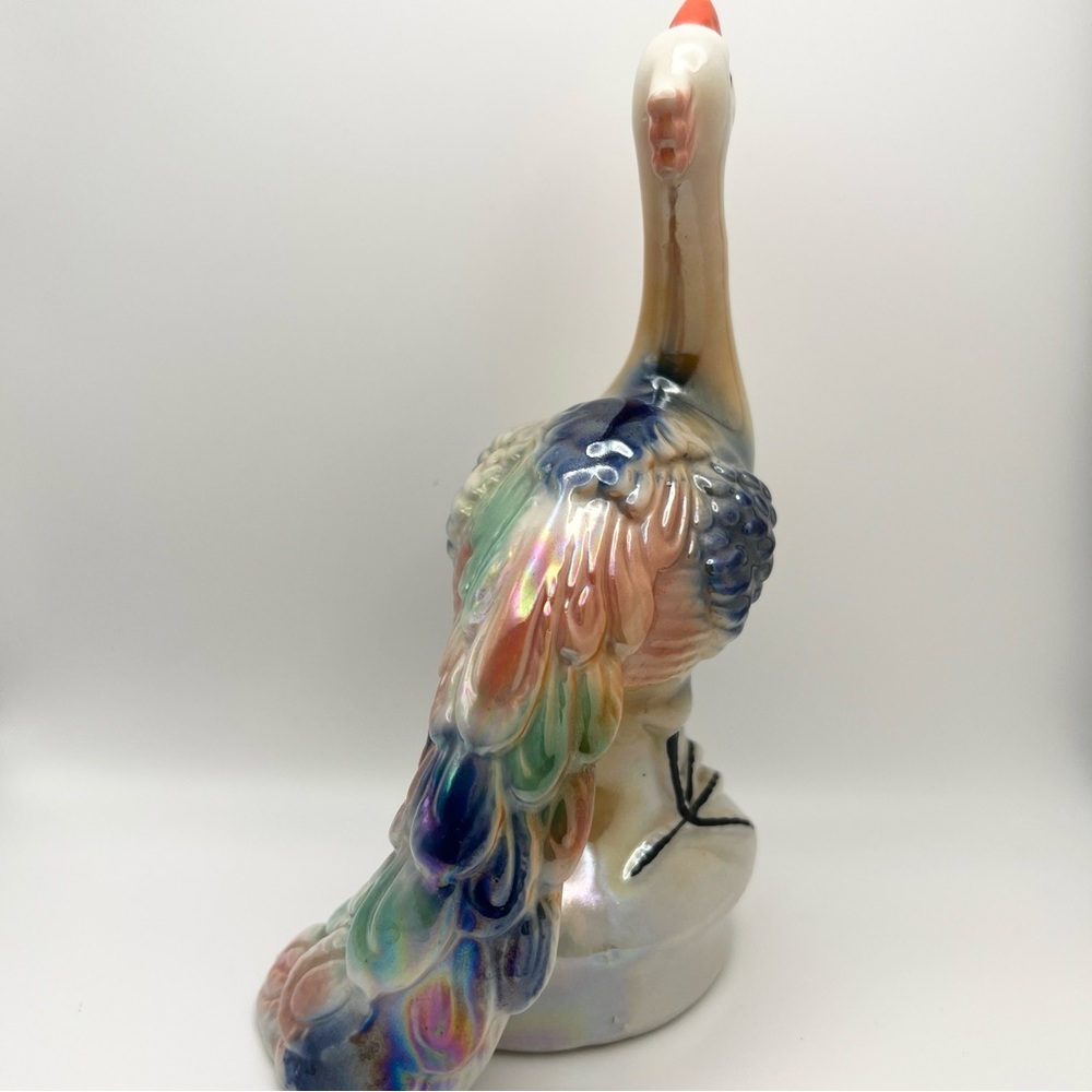 Lusterware Peacock Figurine - Picture 2 of 5